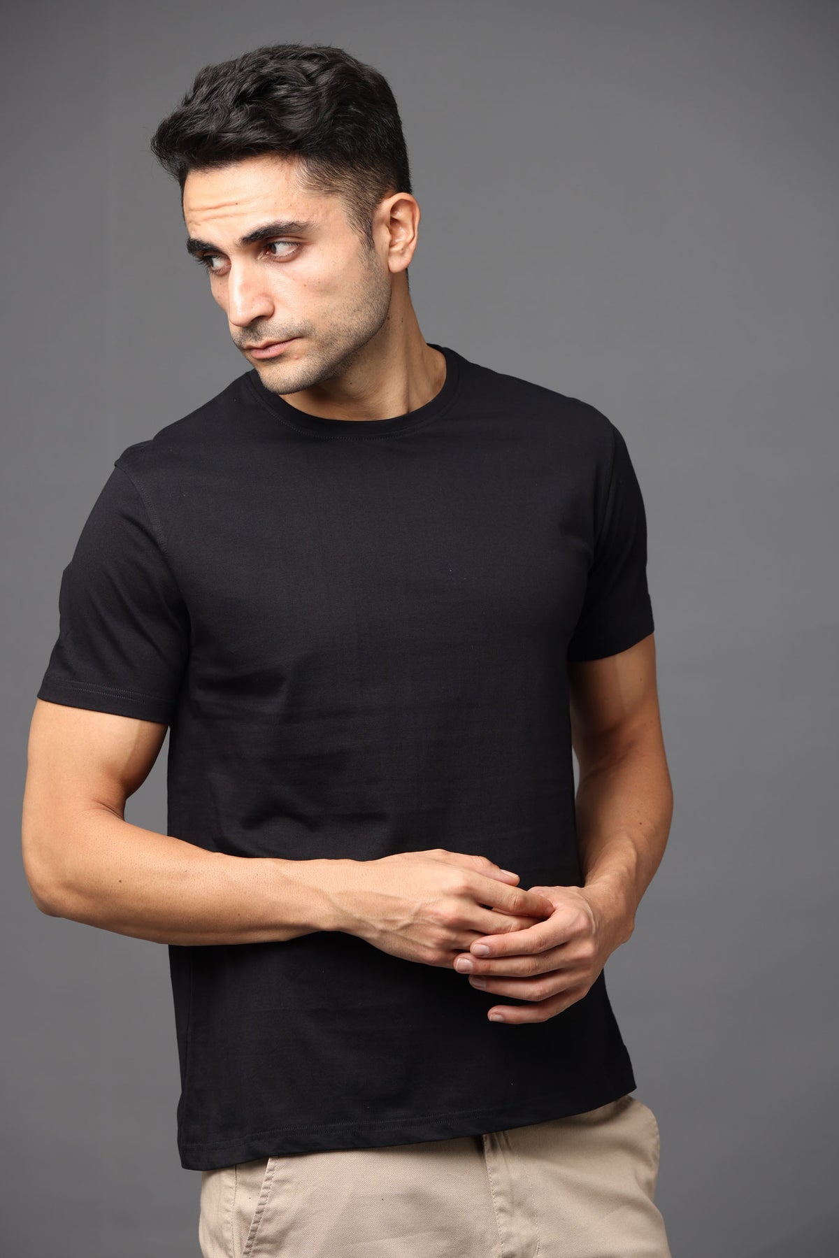 Custom Round Neck T-Shirt – 180 GSM Cotton | Logo Printing Available