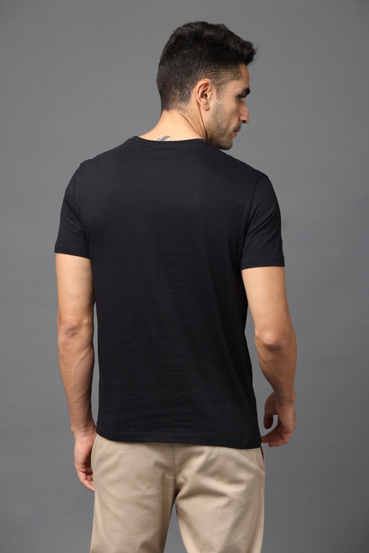 Custom Round Neck T-Shirt – 180 GSM Cotton | Logo Printing Available
