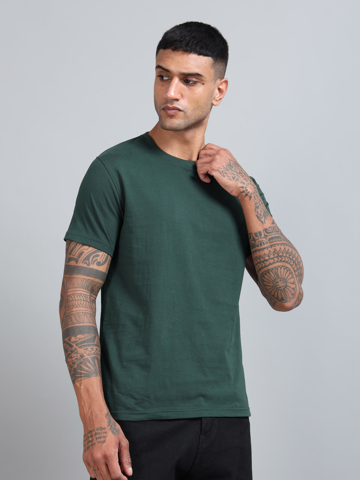 Custom Round Neck T-Shirt – 180 GSM Cotton | Logo Printing Available