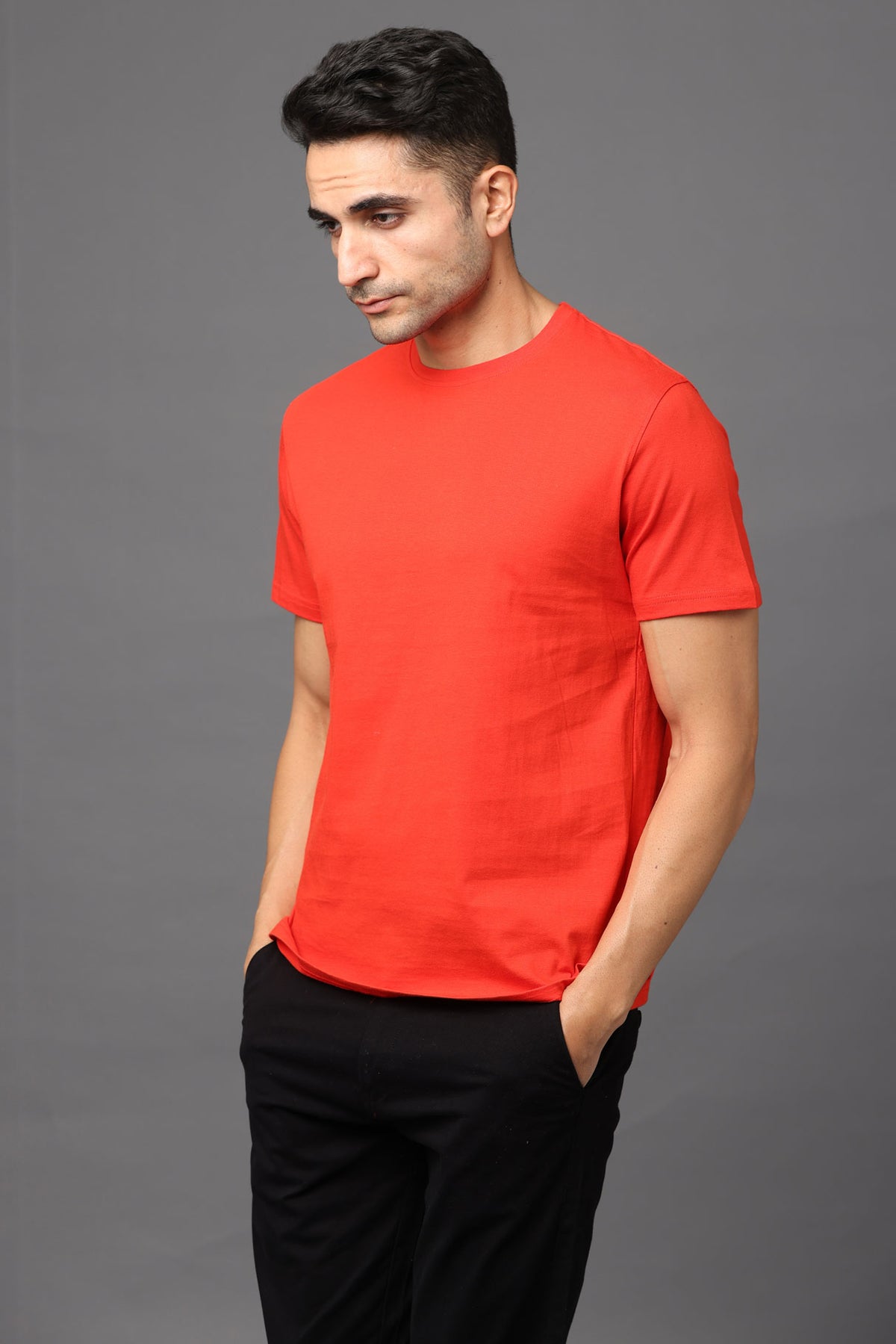 Custom Round Neck T-Shirt – 180 GSM Cotton | Logo Printing Available