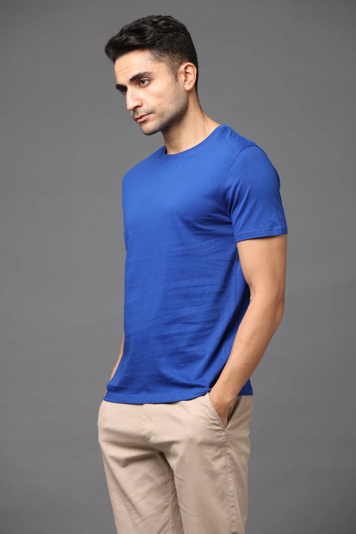 Custom Round Neck T-Shirt – 180 GSM Cotton | Logo Printing Available