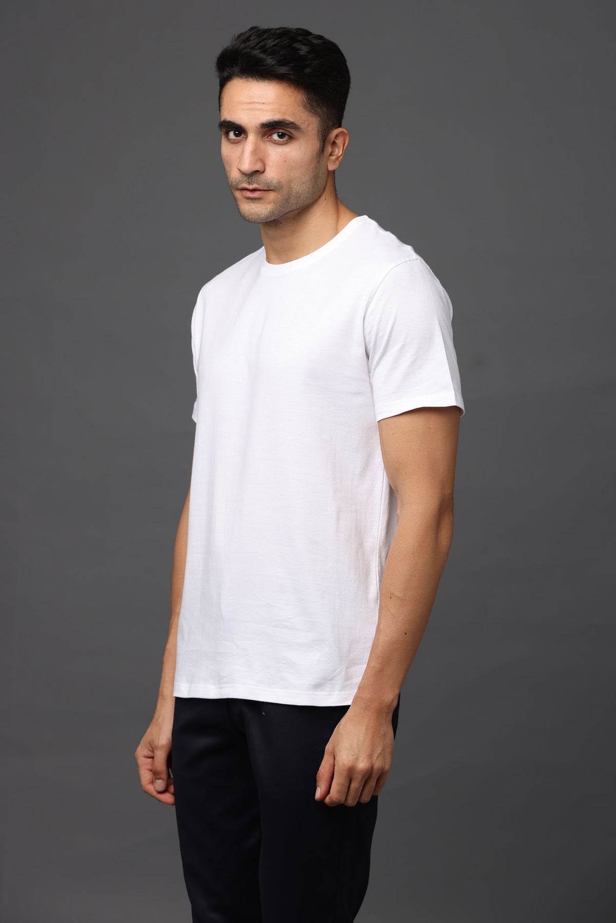 Custom Round Neck T-Shirt – 180 GSM Cotton | Logo Printing Available