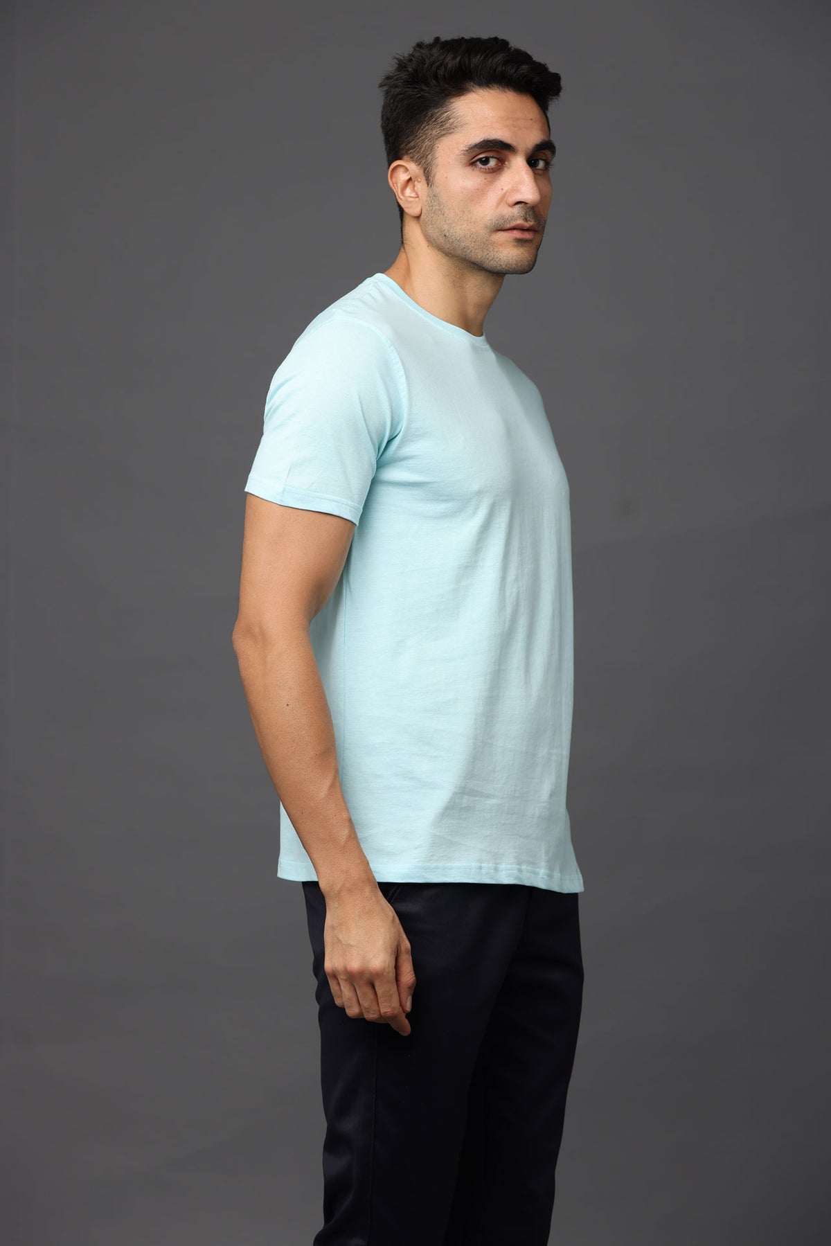 Custom Round Neck T-Shirt – 180 GSM Cotton | Logo Printing Available
