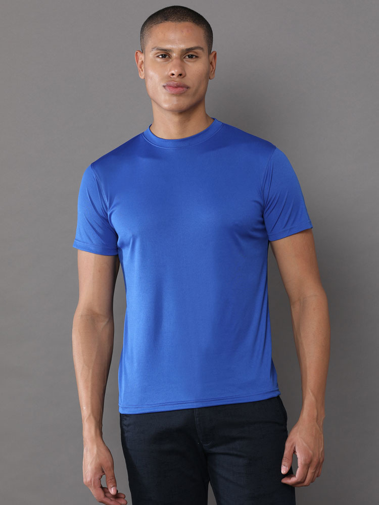 Custom Dry-Fit Round Neck T-Shirt – 140 GSM Polyester | Logo Printing Available