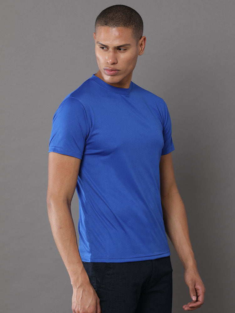Custom Dry-Fit Round Neck T-Shirt – 140 GSM Polyester | Logo Printing Available