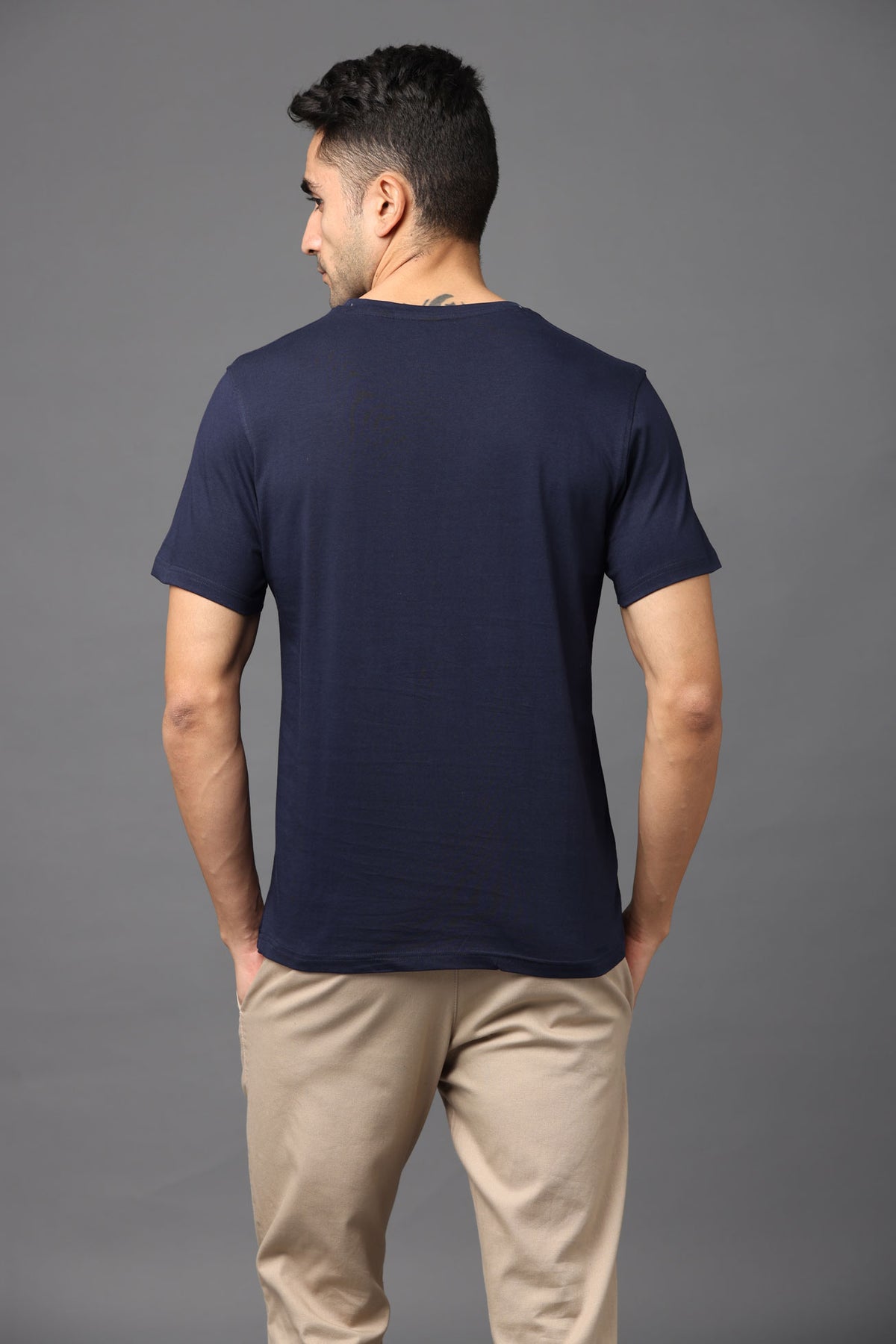 Custom Round Neck T-Shirt – 180 GSM Cotton | Logo Printing Available