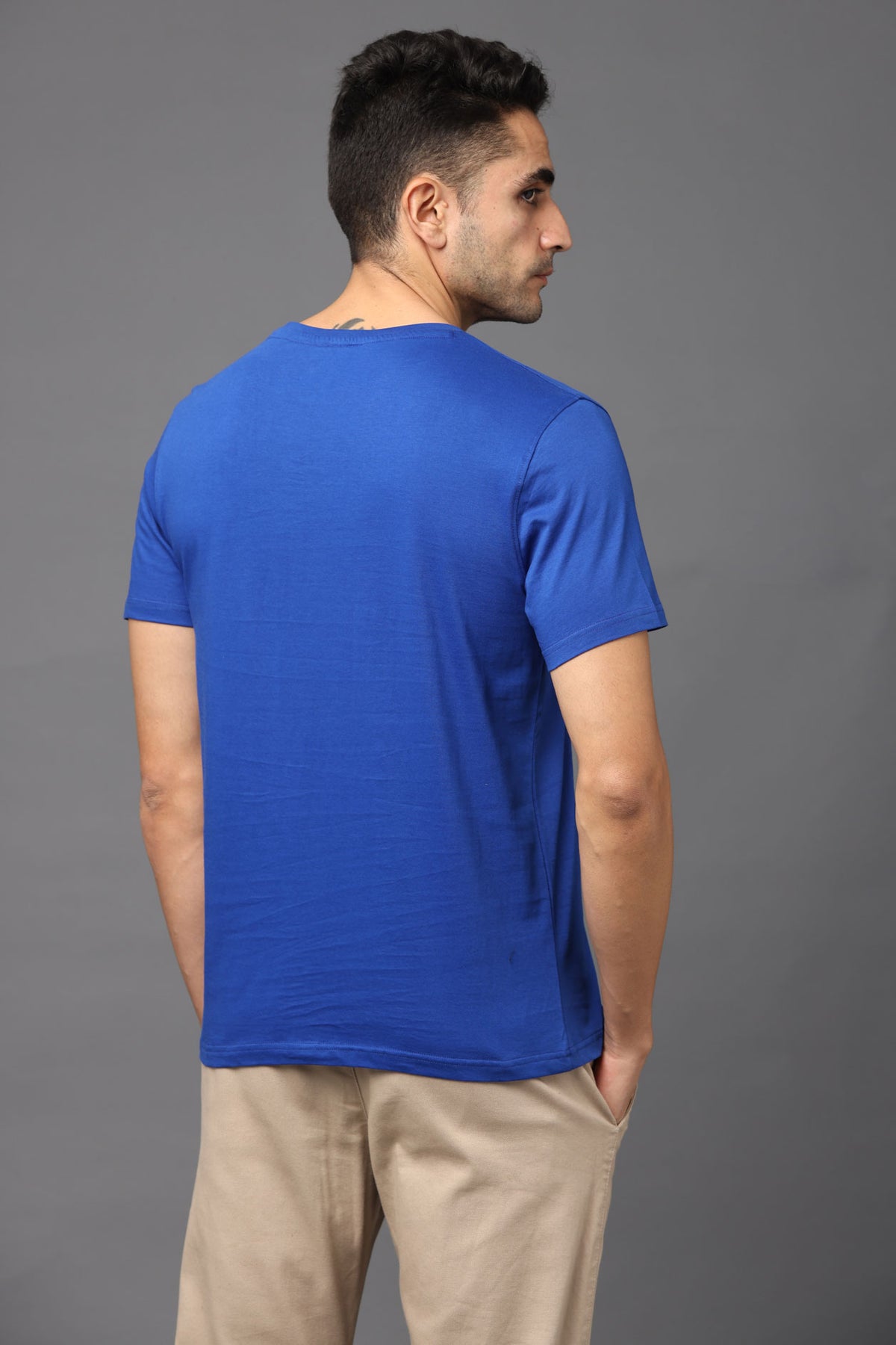 Custom Round Neck T-Shirt – 180 GSM Cotton | Logo Printing Available