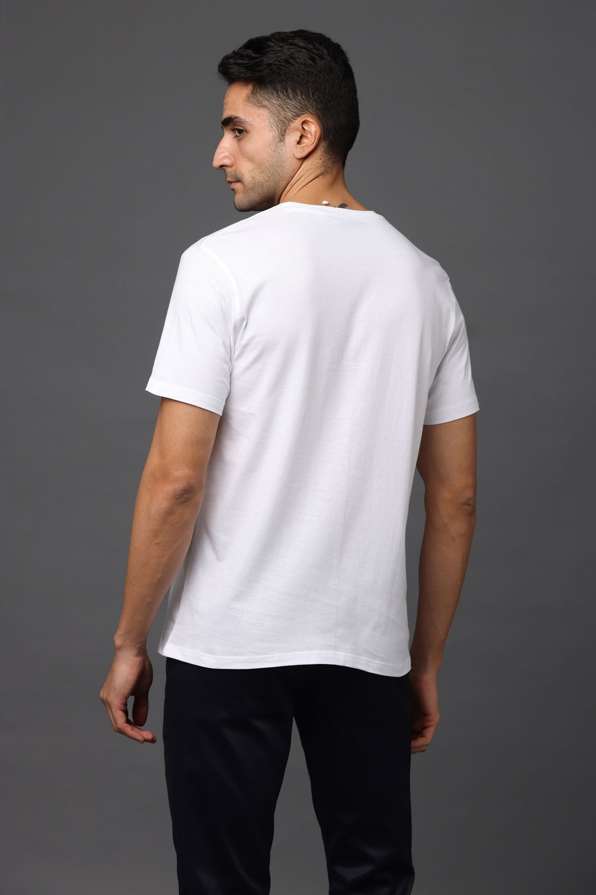 Custom Round Neck T-Shirt – 180 GSM Cotton | Logo Printing Available