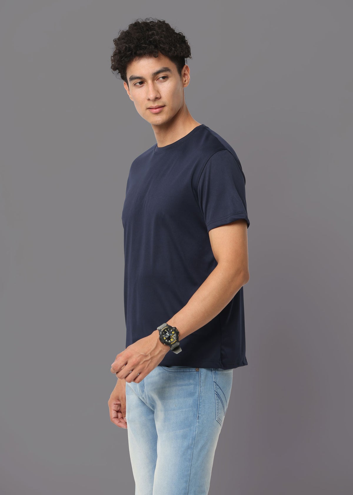 Custom Dry-Fit Round Neck T-Shirt – 140 GSM Polyester | Logo Printing Available