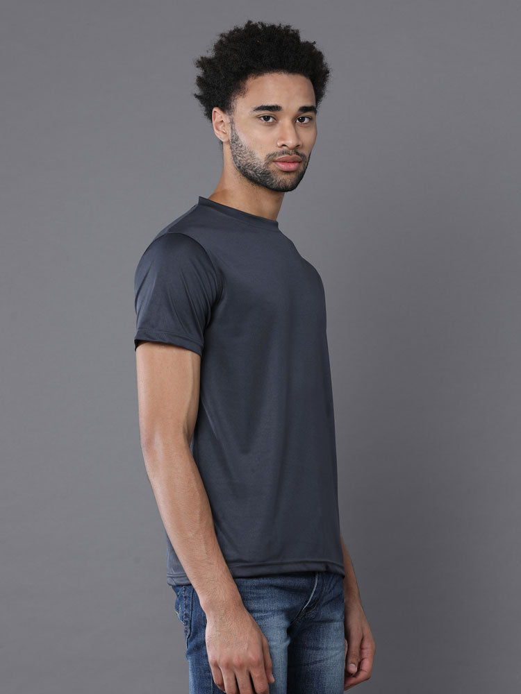 Custom Dry-Fit Round Neck T-Shirt – 140 GSM Polyester | Logo Printing Available