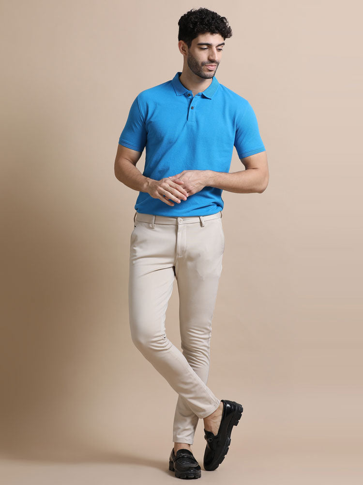 Sustainable Jacquard Polo T-Shirt — Recycled Cotton, HD Jacquard Collar & Cuffs