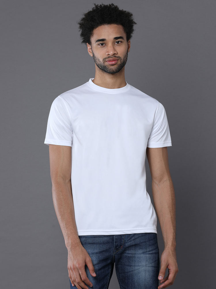 Custom Dry-Fit Round Neck T-Shirt – 140 GSM Polyester | Logo Printing Available