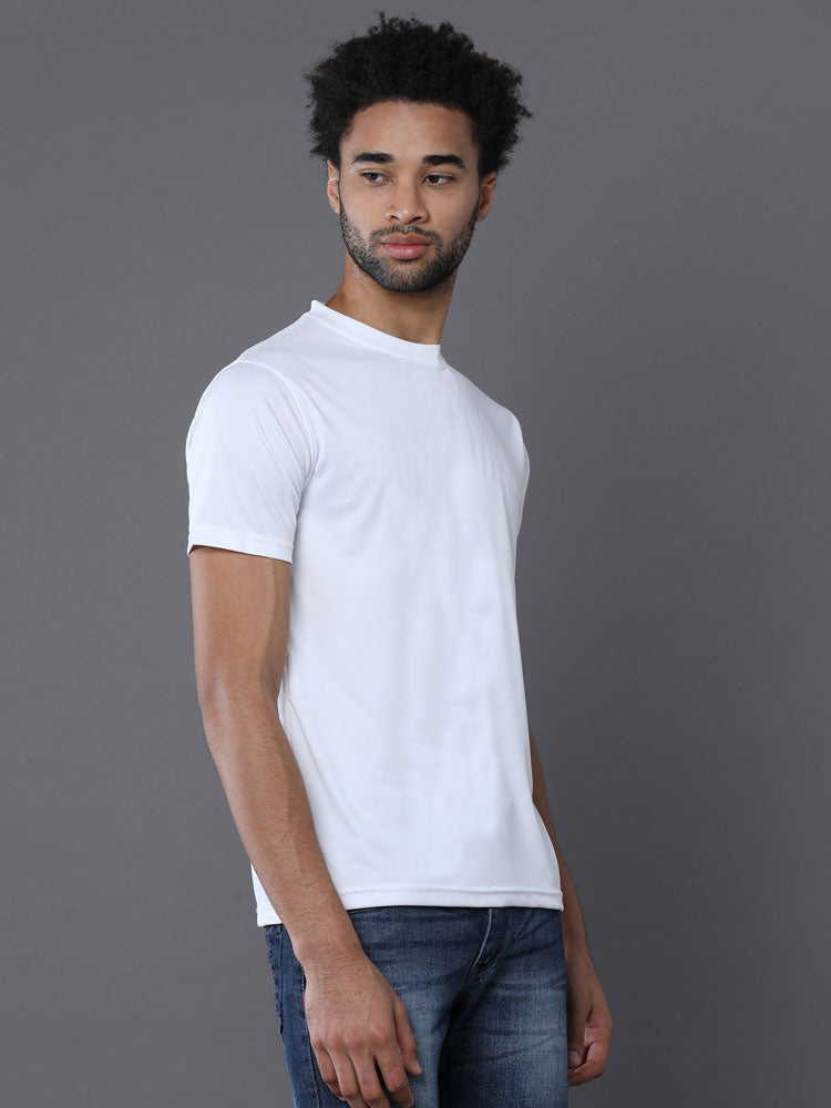 Custom Dry-Fit Round Neck T-Shirt – 140 GSM Polyester | Logo Printing Available
