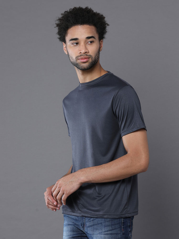 Custom Dry-Fit Round Neck T-Shirt – 140 GSM Polyester | Logo Printing Available