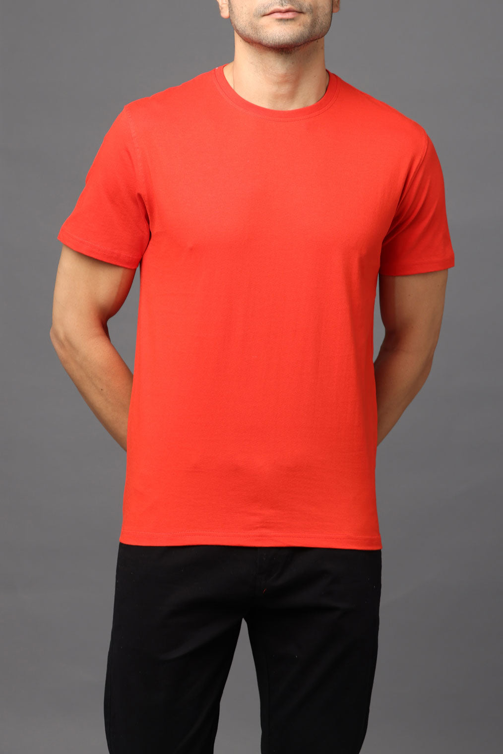 Custom Round Neck T-Shirt – 180 GSM Cotton | Logo Printing Available