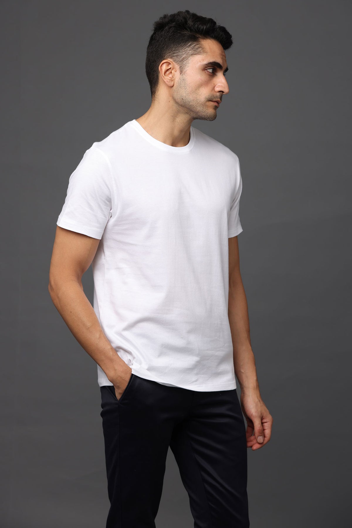Custom Round Neck T-Shirt – 180 GSM Cotton | Logo Printing Available