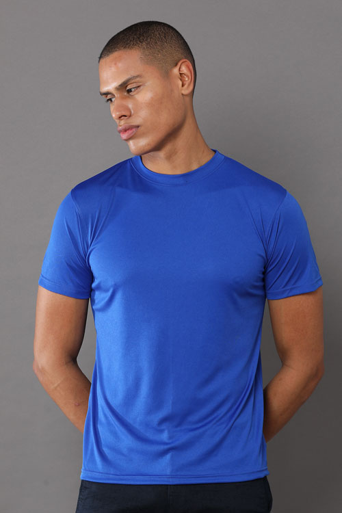 Custom Dry-Fit Round Neck T-Shirt – 140 GSM Polyester | Logo Printing Available