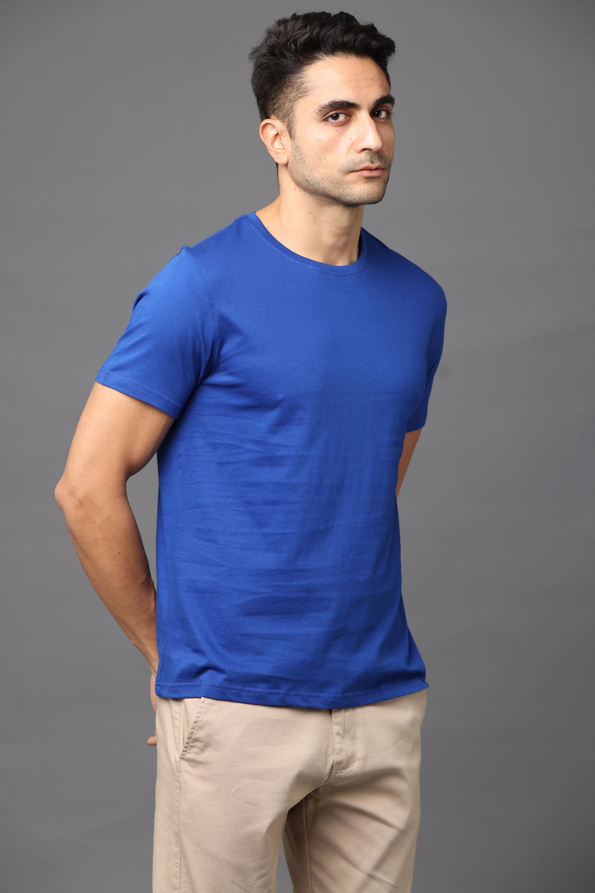 Custom Round Neck T-Shirt – 180 GSM Cotton | Logo Printing Available