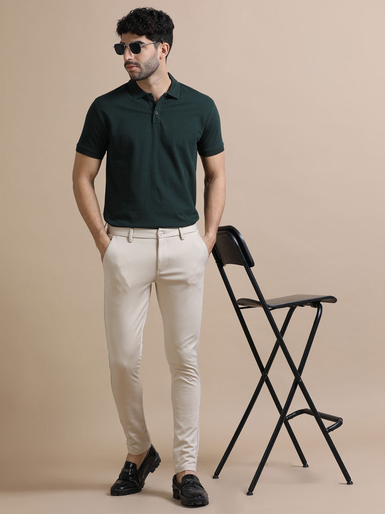 Sustainable Jacquard Polo T-Shirt — Recycled Cotton, HD Jacquard Collar & Cuffs