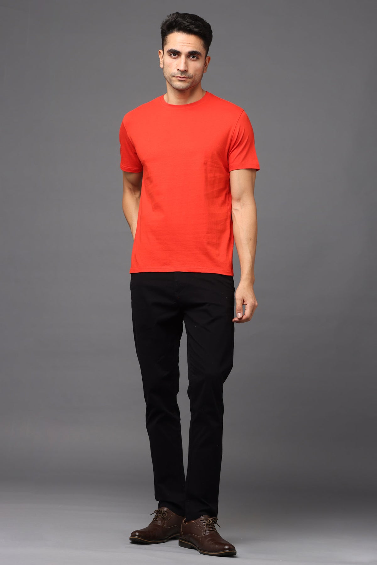 Custom Round Neck T-Shirt – 180 GSM Cotton | Logo Printing Available