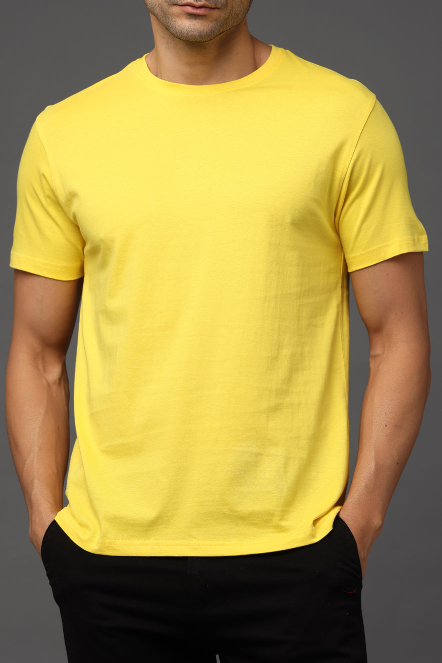 Custom Round Neck T-Shirt – 180 GSM Cotton | Logo Printing Available