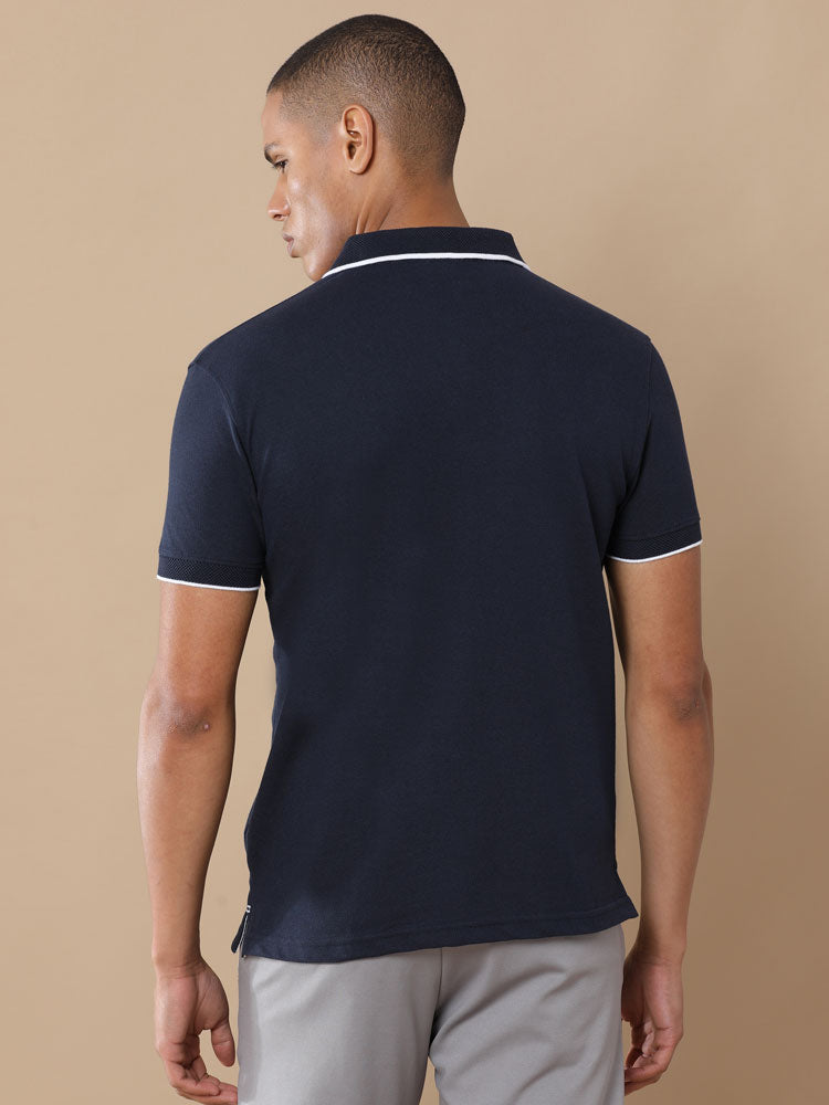 Sustainable Jacquard Polo T-Shirt — Recycled Cotton, HD Jacquard Collar & Cuffs