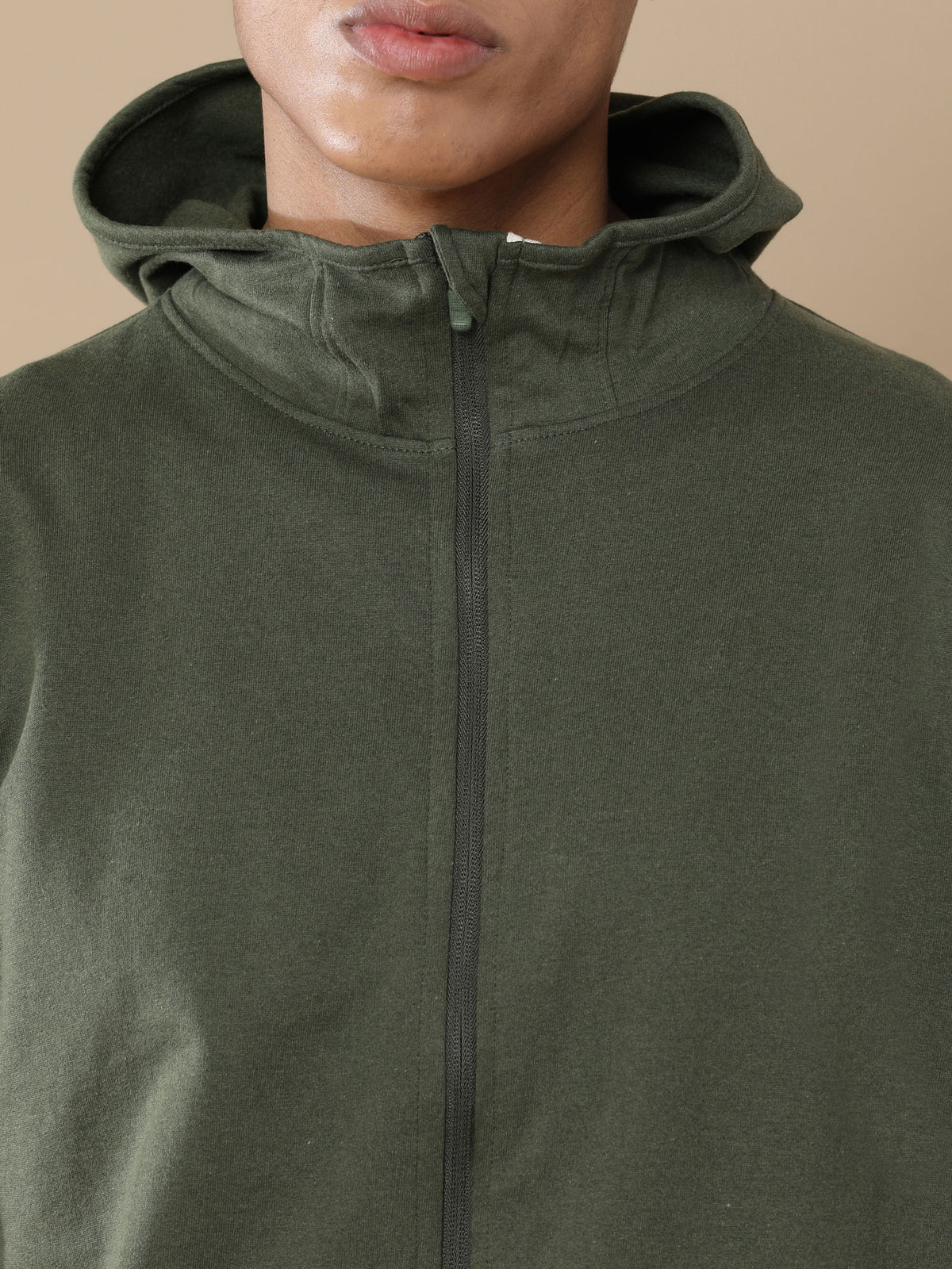 Olive Green custom zipper hoodie with kangaroo pockets – Printello