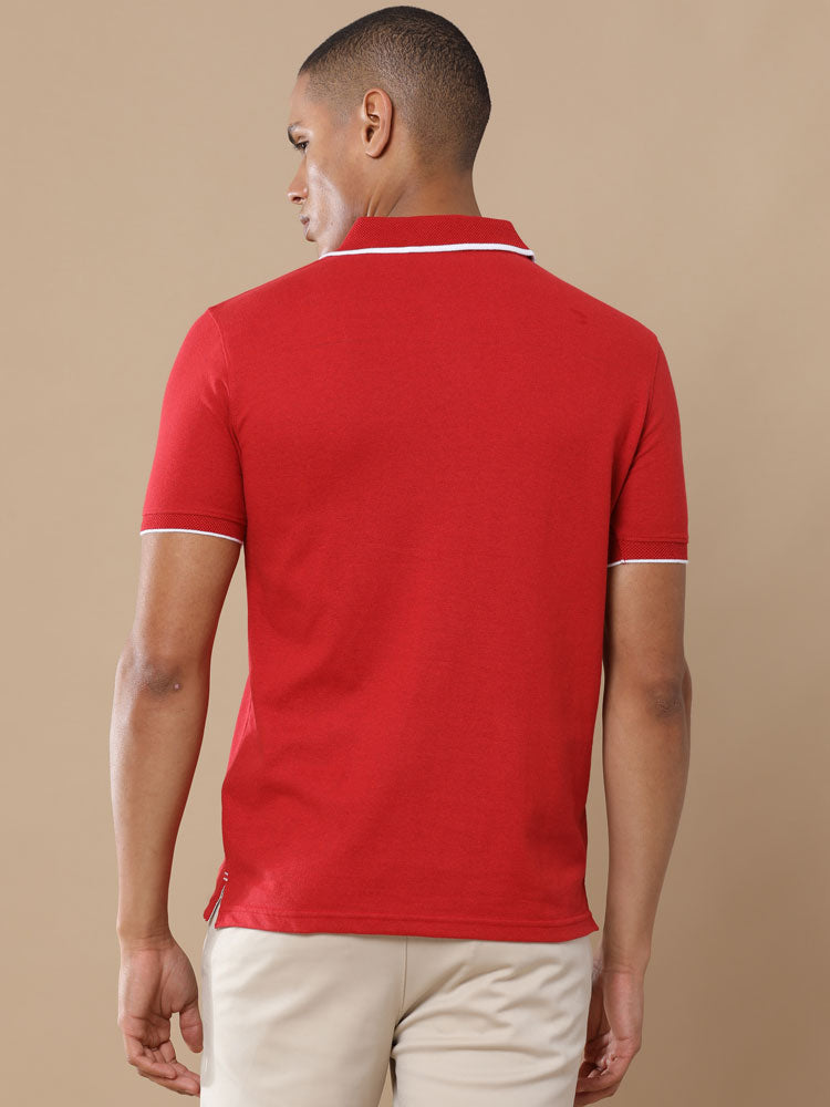 Sustainable Jacquard Polo T-Shirt — Recycled Cotton, HD Jacquard Collar & Cuffs