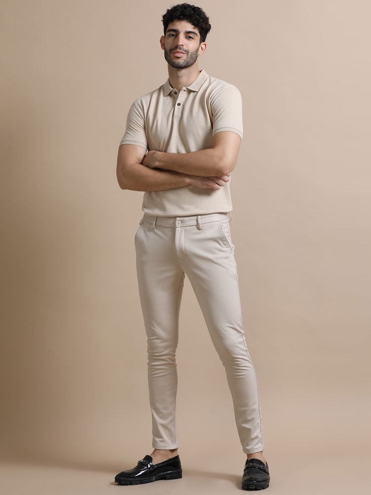 Sustainable Jacquard Polo T-Shirt — Recycled Cotton, HD Jacquard Collar & Cuffs