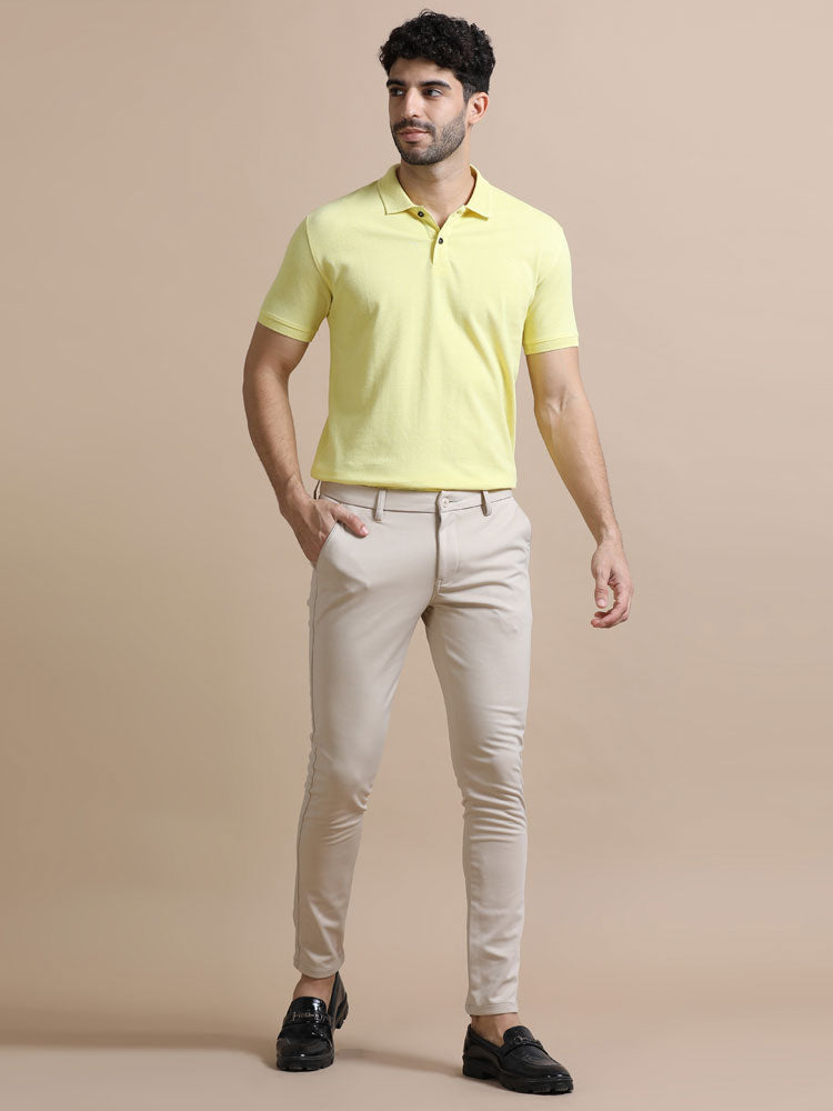 Sustainable Jacquard Polo T-Shirt — Recycled Cotton, HD Jacquard Collar & Cuffs